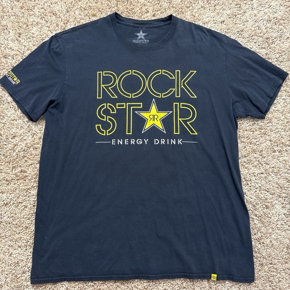 Y2k Vintage 2000s Rockstar Energy Drink Official Graphic Tee Size Large Rare